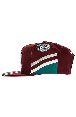 ness mighty ducks mitchell snapback stripe jersey hat purple team