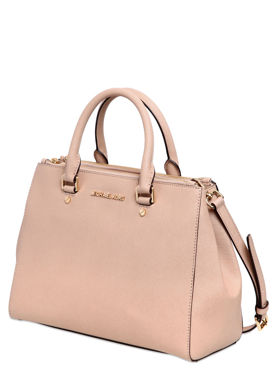 MICHAEL Michael Kors Medium Sutton Saffiano Leather Bag in Blush (Pink) - Lyst