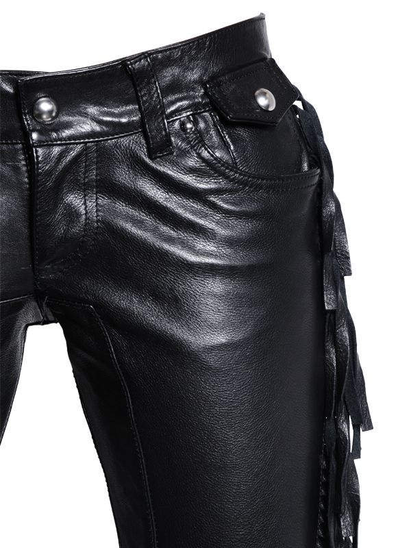 Lyst - Dsquared² Fringed Nappa Leather Pants in Black
