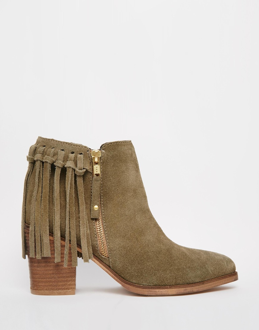 fringe boots for asos rhymes suede fringe ankle boots in khaki lyst fringe boots for asos rhymes suede fringe ankle boots in khaki lyst