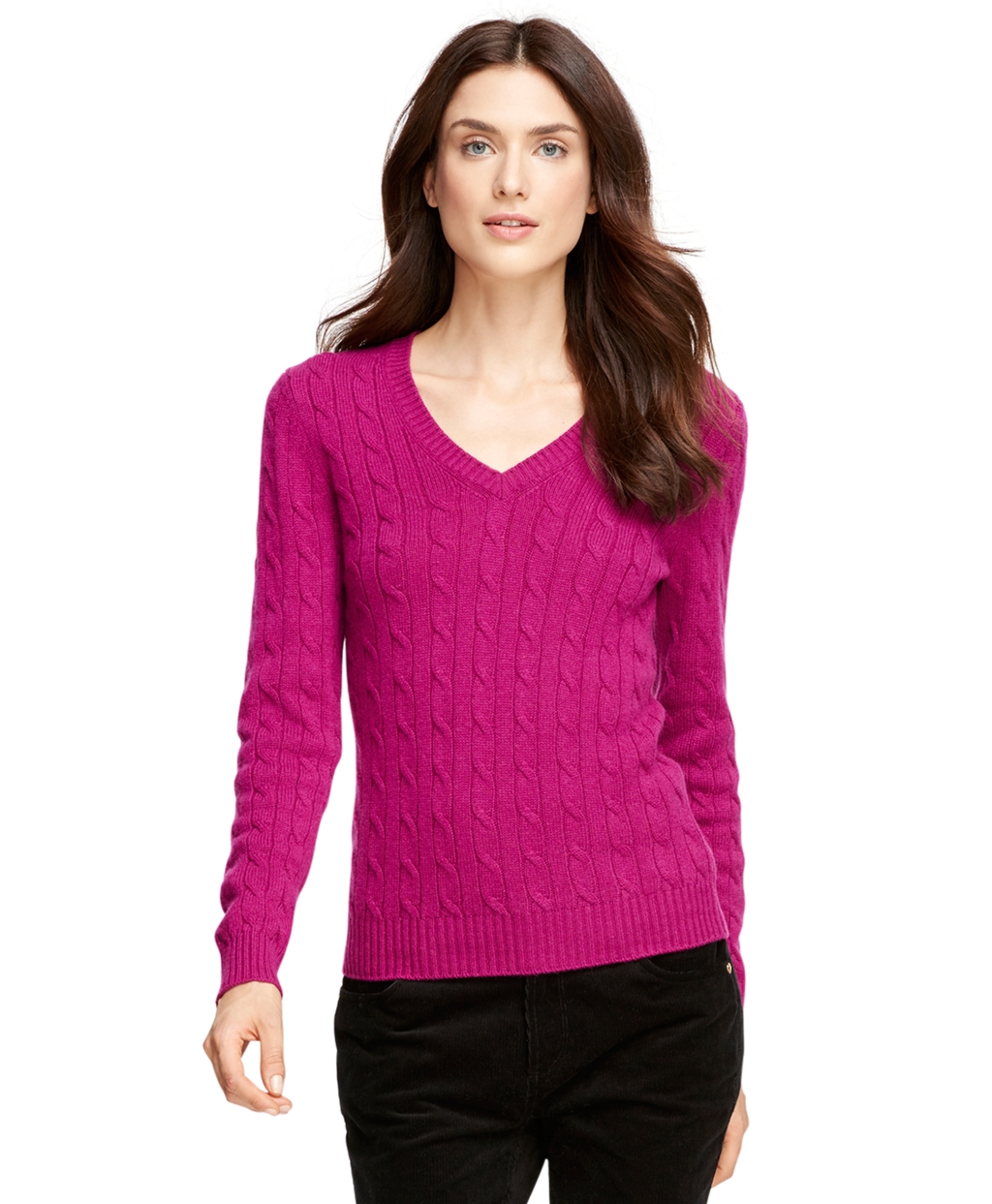 Magenta v neck sweater Clearance