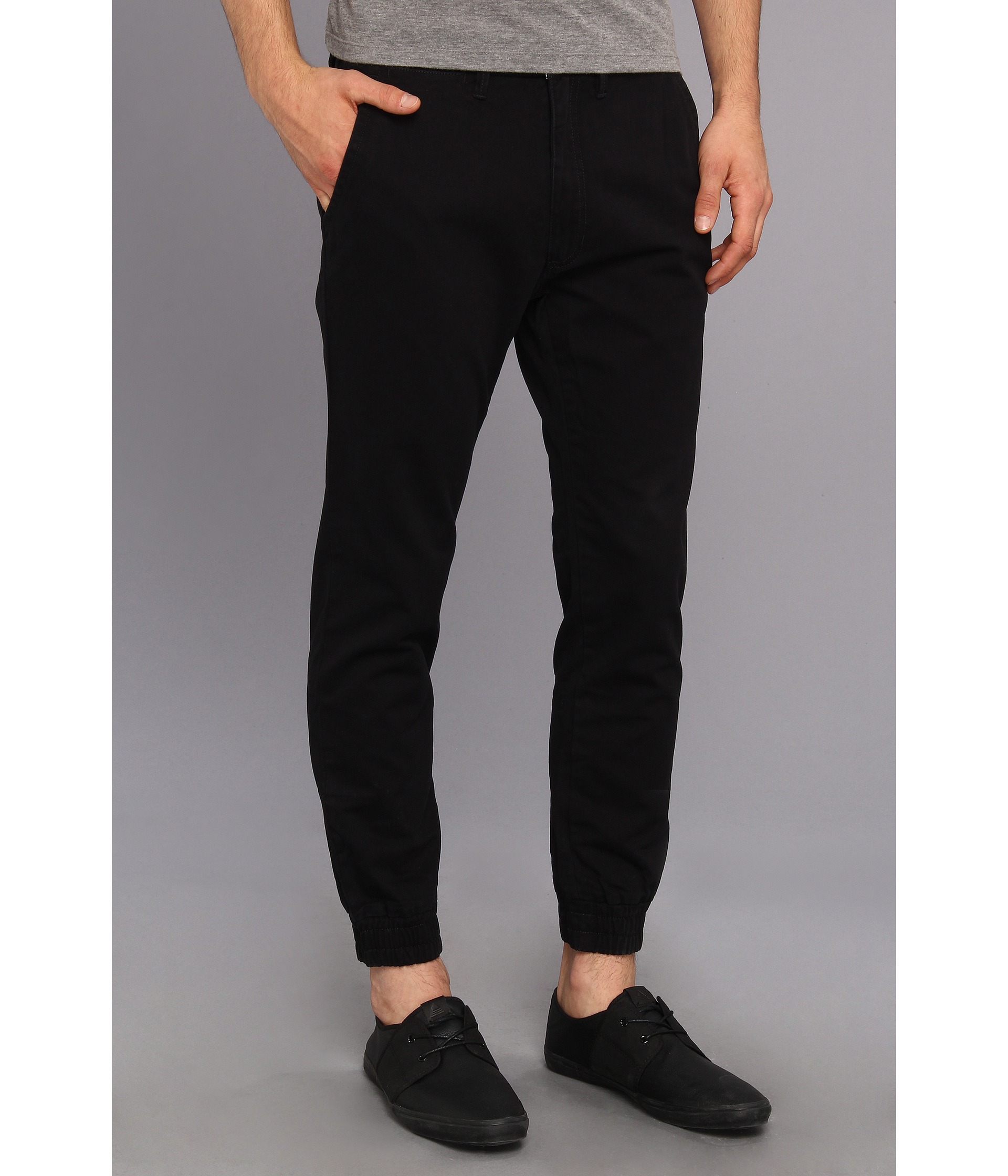 vans black chinos