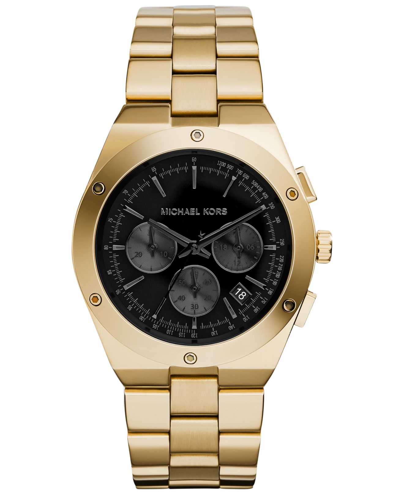 michael kors women's gold watch with black face