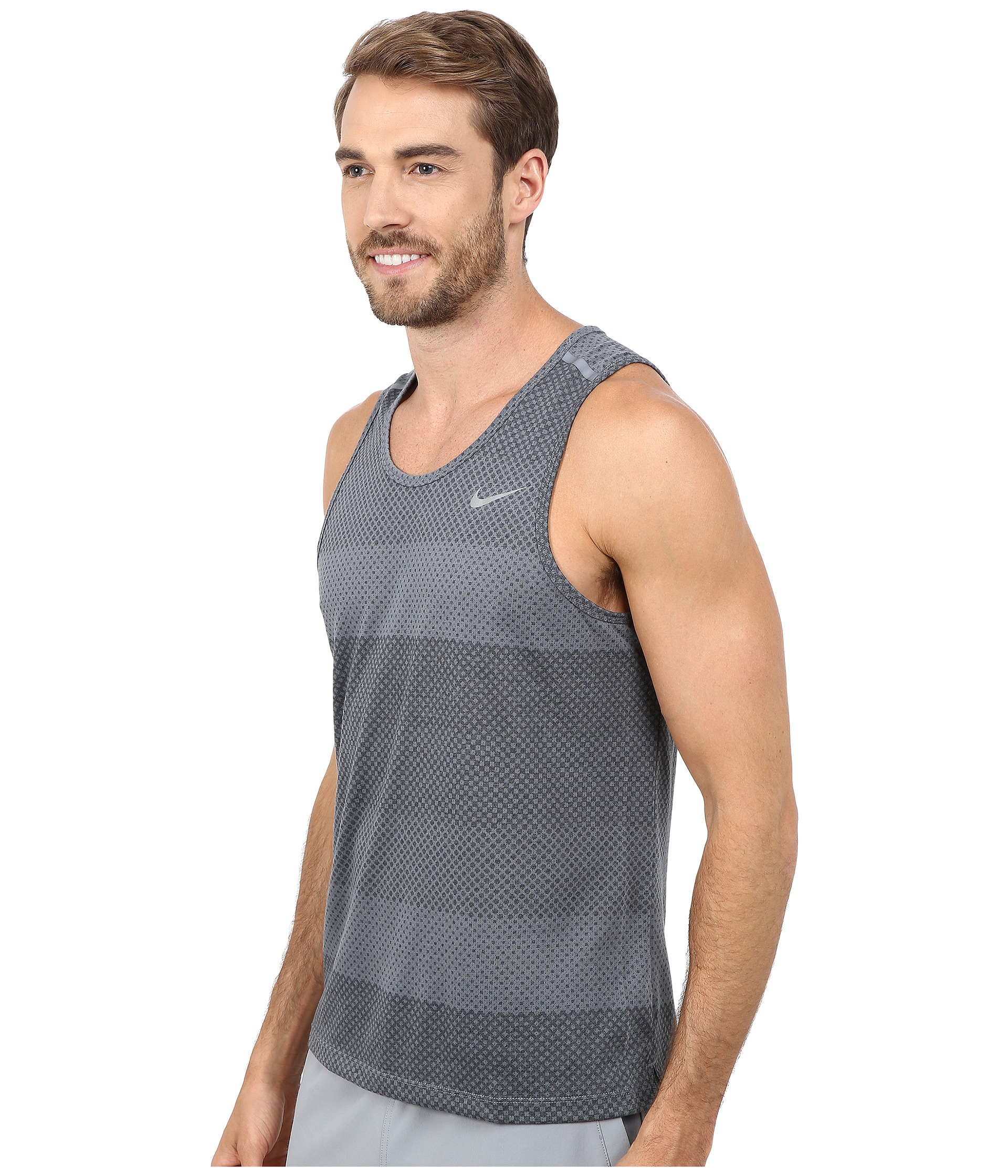 Nike Dri-fit™ Cool Tailwind Strip Tank Top in Gray for Men - Lyst