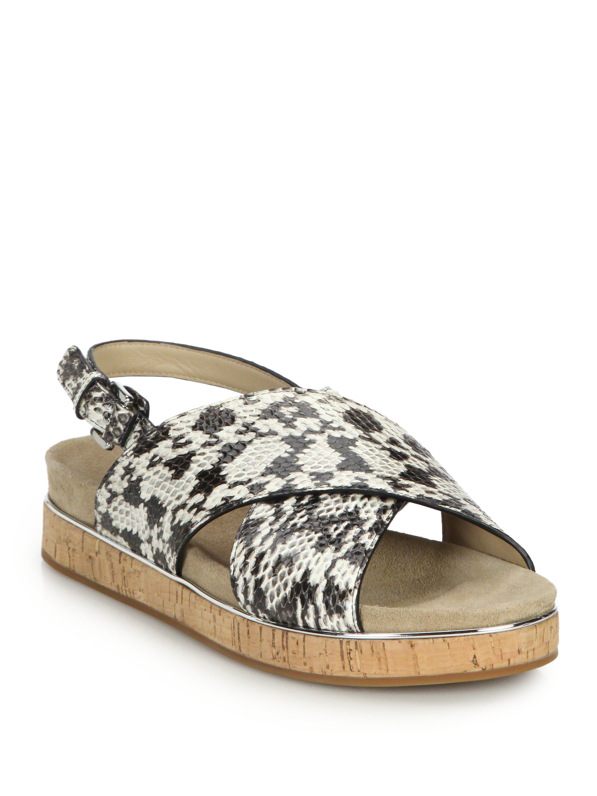 office snakeskin sandals