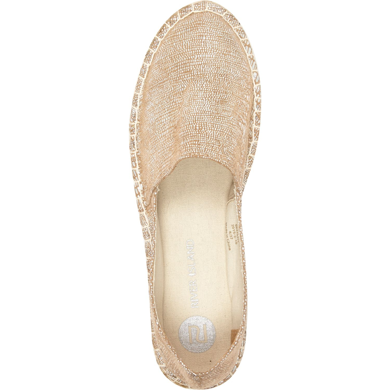 River Island Gold Flatform Espadrilles in Metallic Lyst