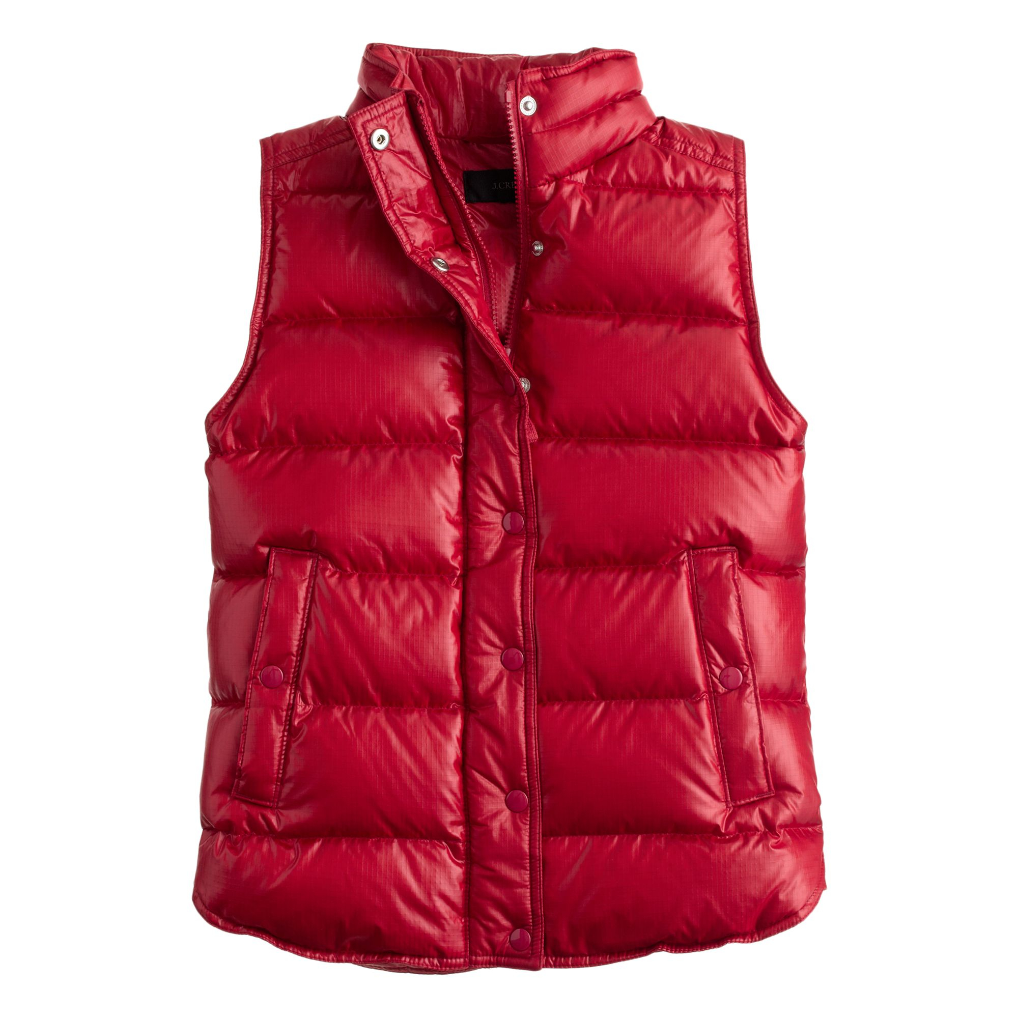 J.crew Shiny Puffer Vest in Red (roasted pepper) | Lyst
