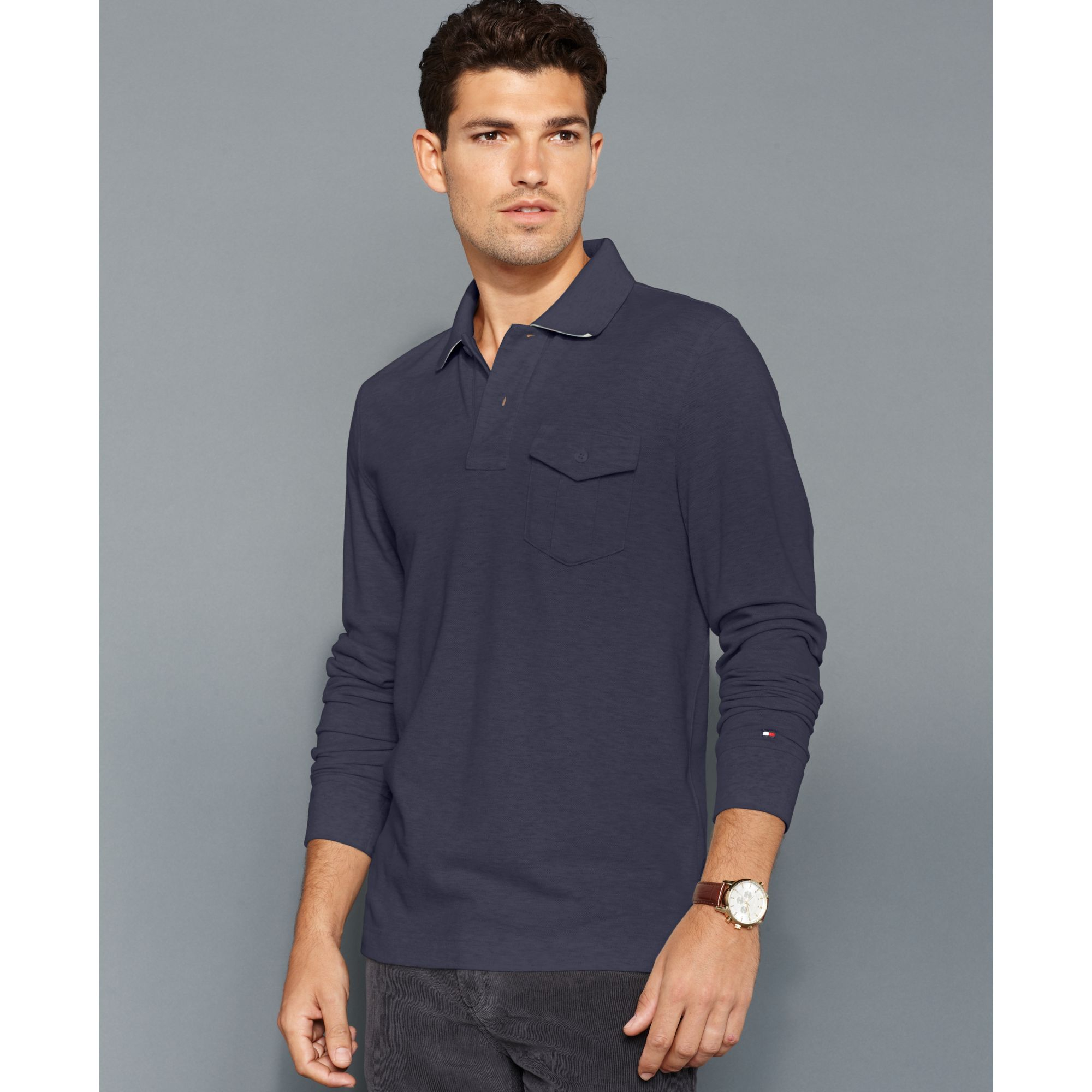 Tommy Hilfiger Slim Fit Long Sleeve Penfield Polo Shirt in Blue for Men ...