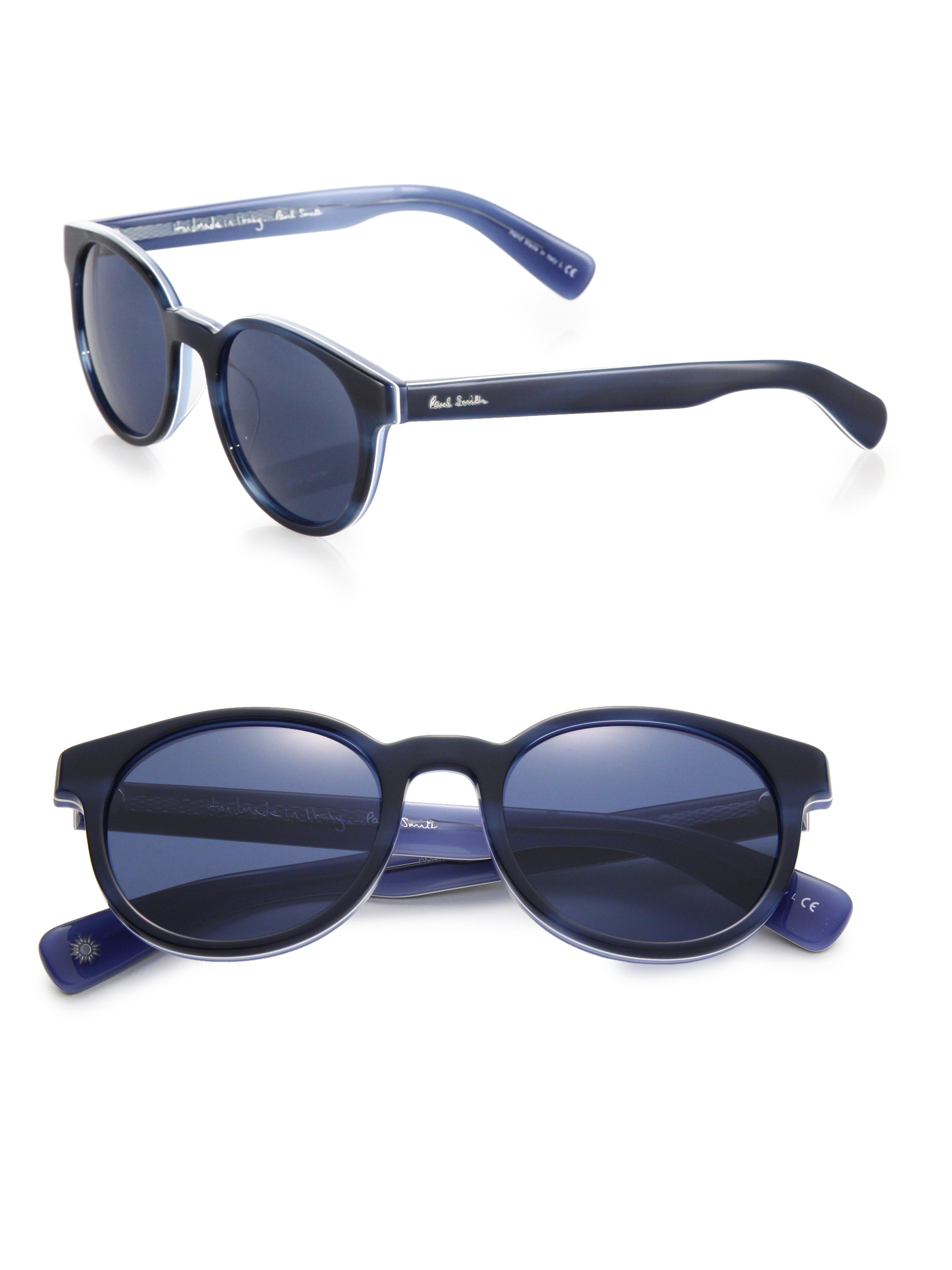 Paul Smith Synthetic Wayden 51mm Round Sunglasses in Blue for Men - Lyst