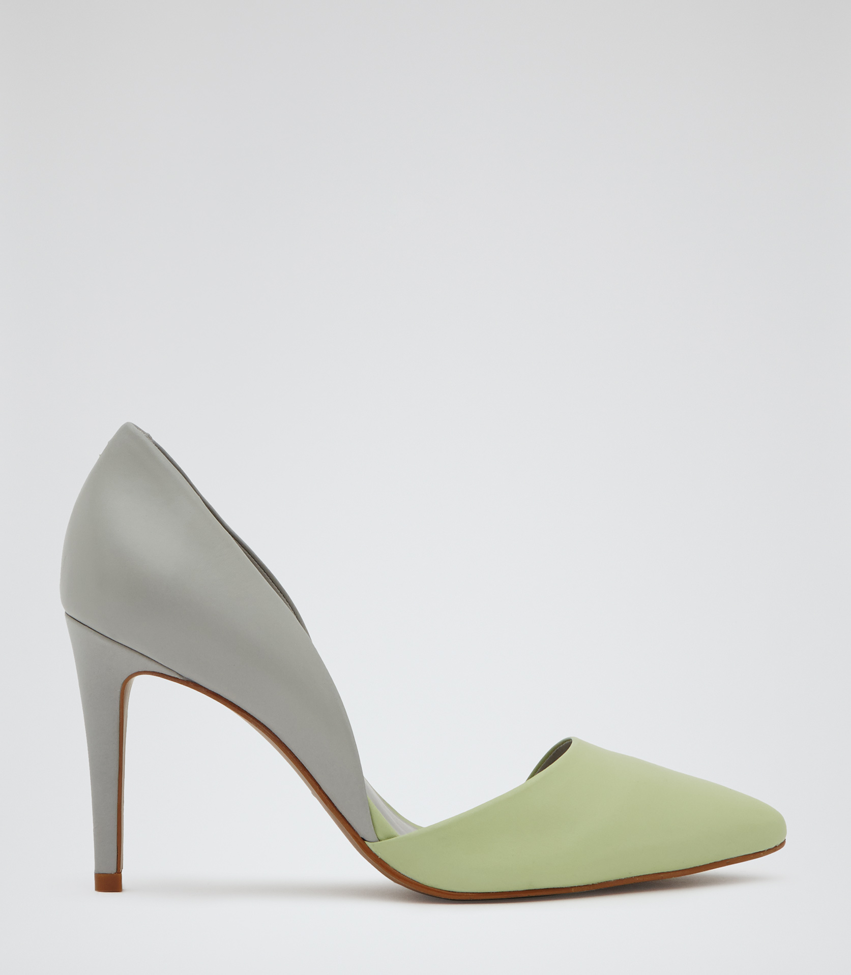 Reiss Brina Asymmetric Court Shoes in Lime Sorbet (Gray) - Lyst