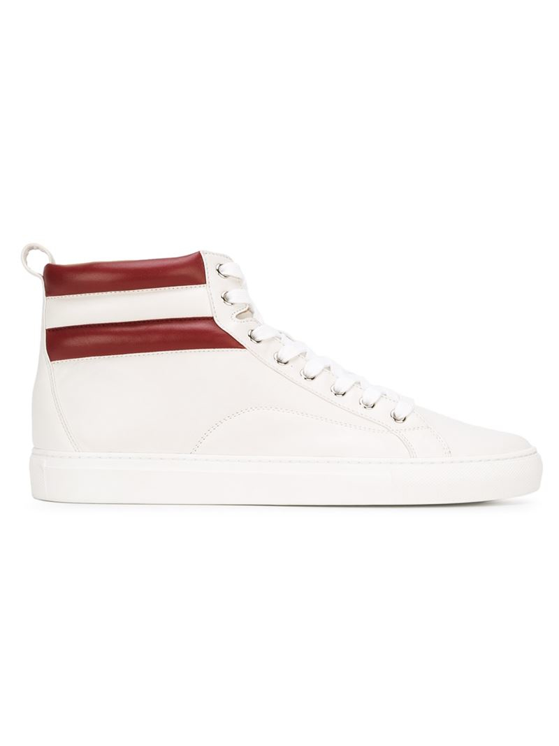 Bally Striped Hi-top Sneakers in White for Men - Lyst