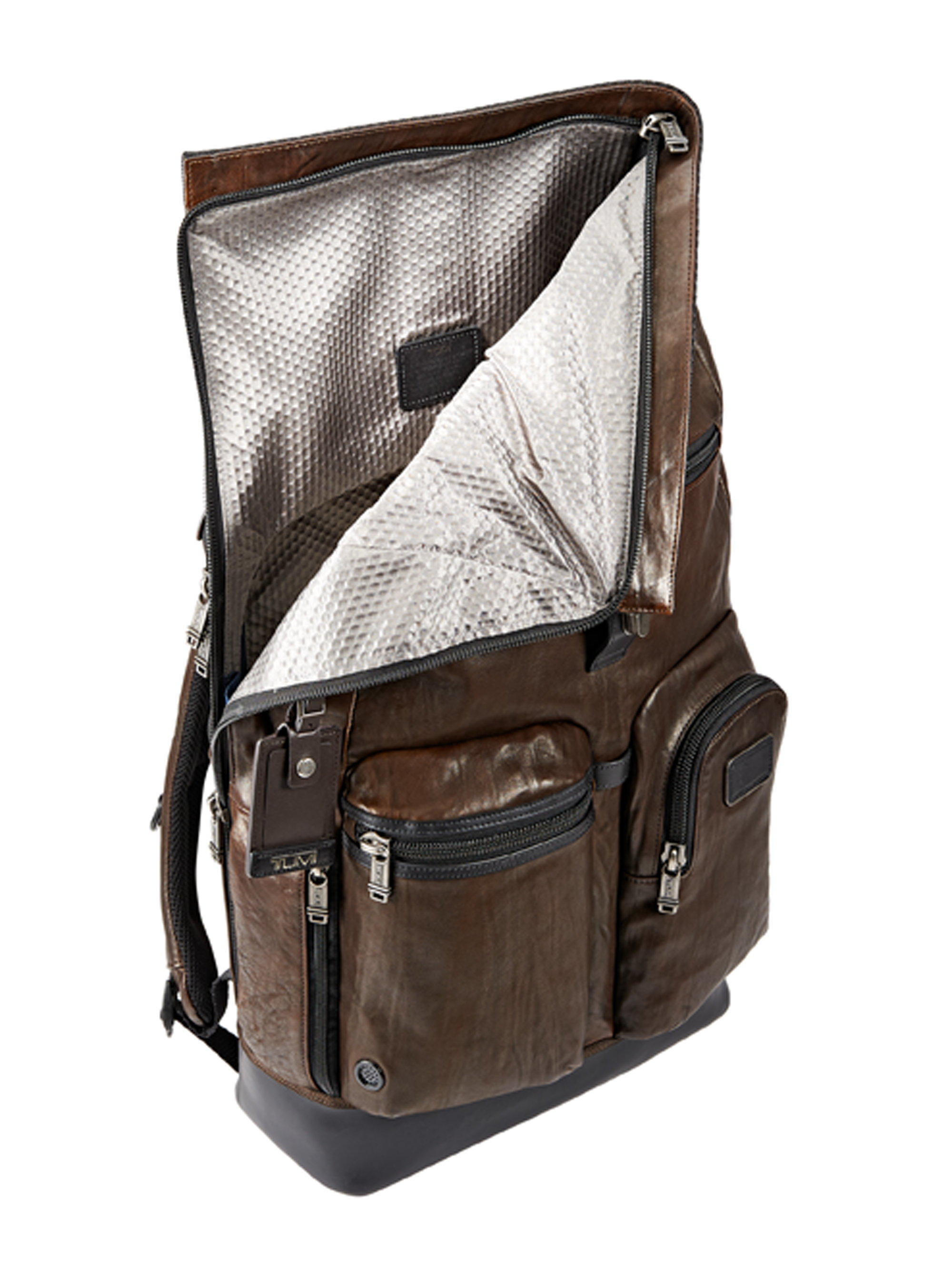 tumi alpha bravo leather backpack