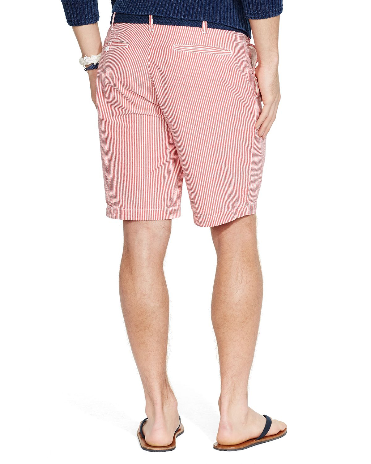 Ralph Lauren Polo Seersucker Flat Shorts - Classic Fit in Red for Men - Lyst