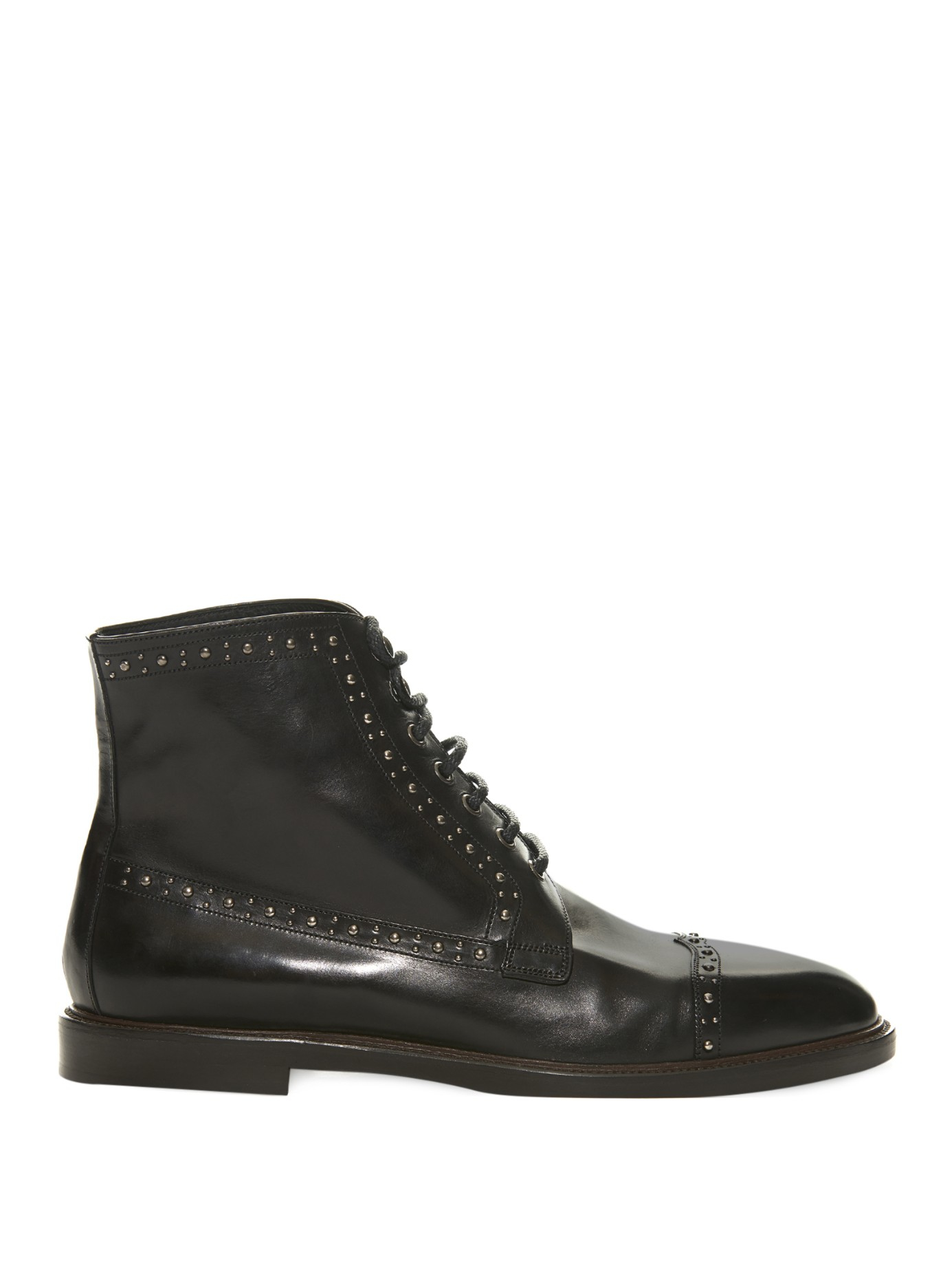 Dolce & Gabbana Marsala Studded Leather Boots in Black for Men Lyst
