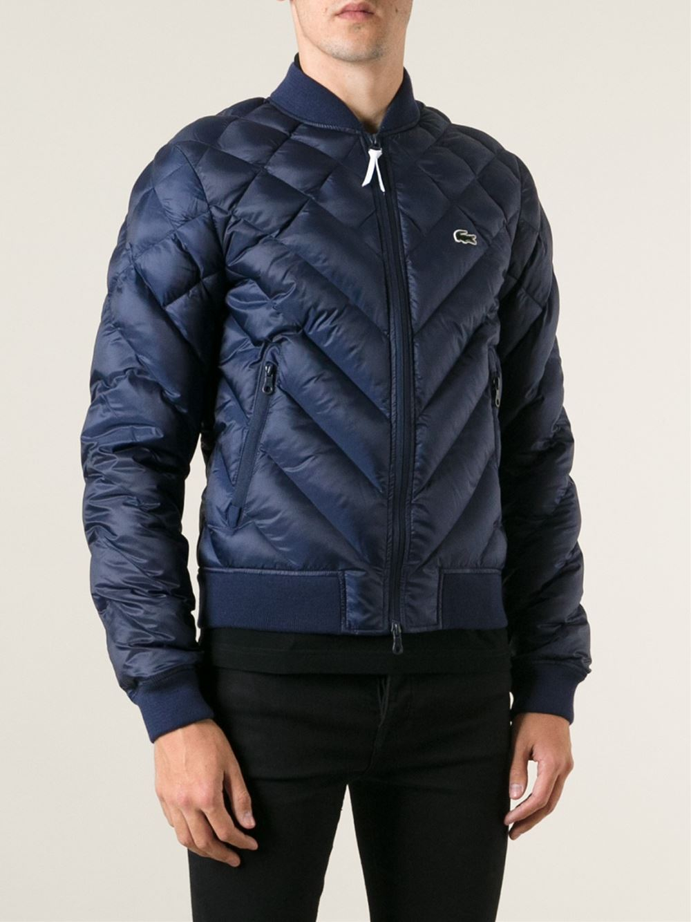 Lacoste L!ive Quilted Jacket in Blue for Men - Lyst
