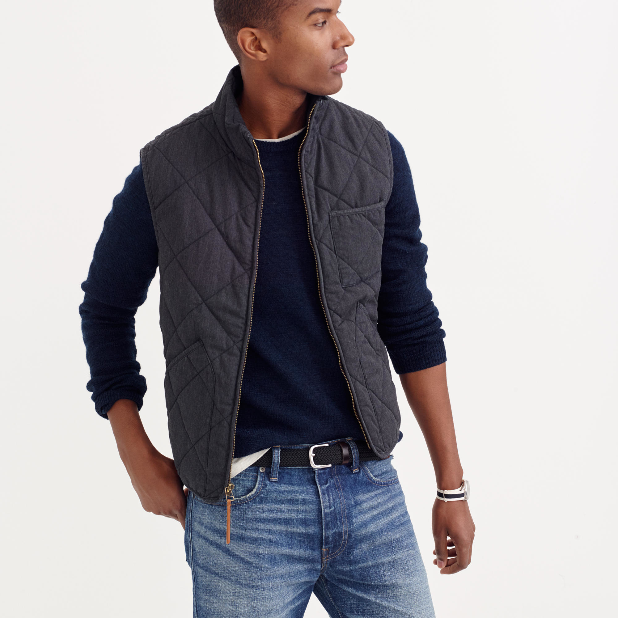J. Crew Sussex Sherpa-lined Vest with Eco-friendly PrimaLoft - Navy the new...