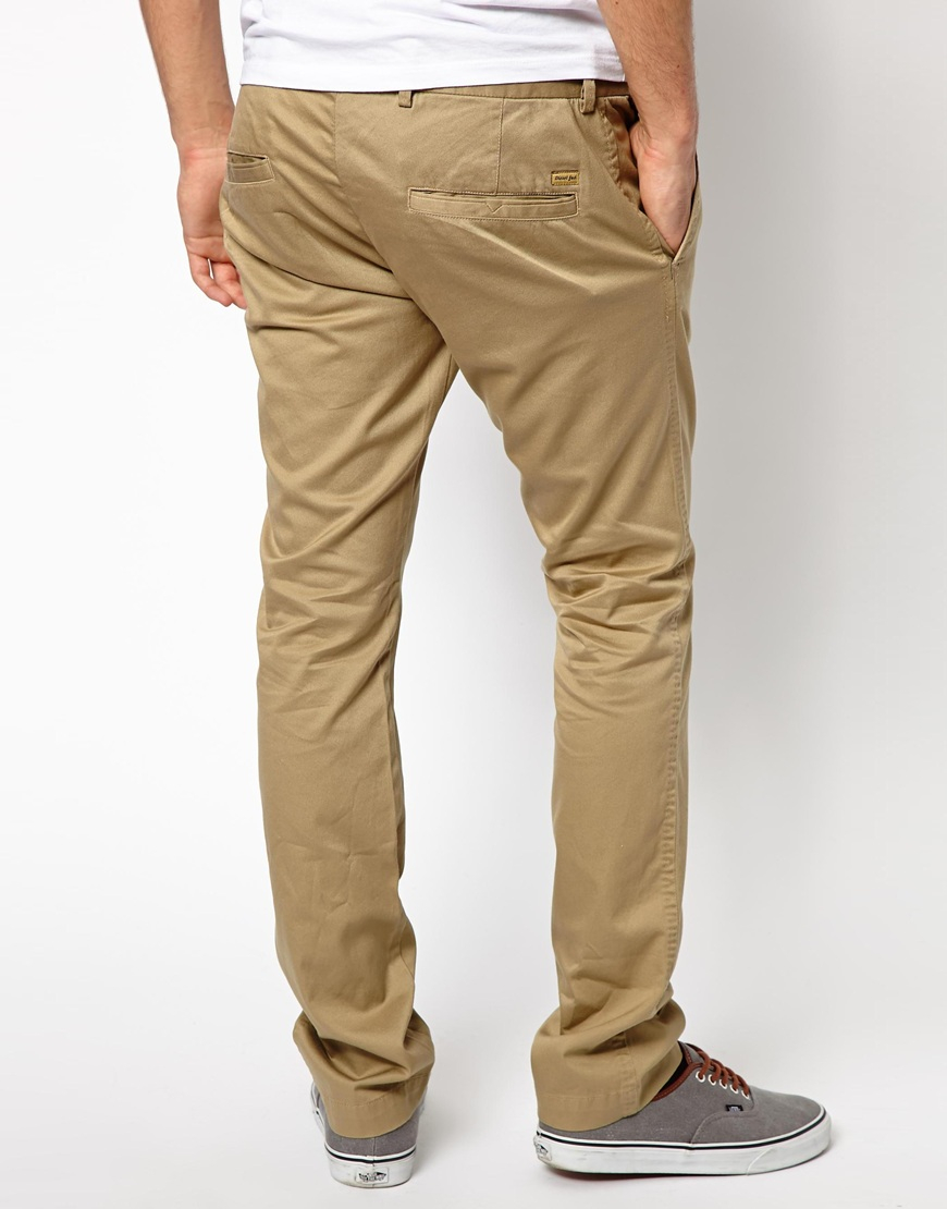 DIESEL Chinos Chi Tight E Slim Fit Washed in Natural for Men | Lyst