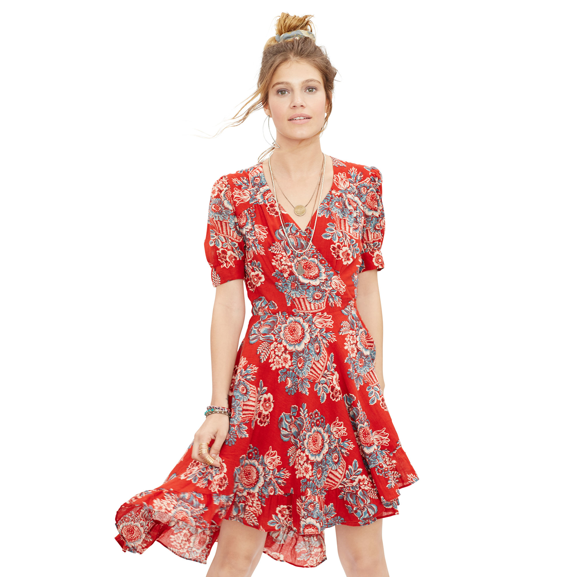 ralph lauren red floral dress