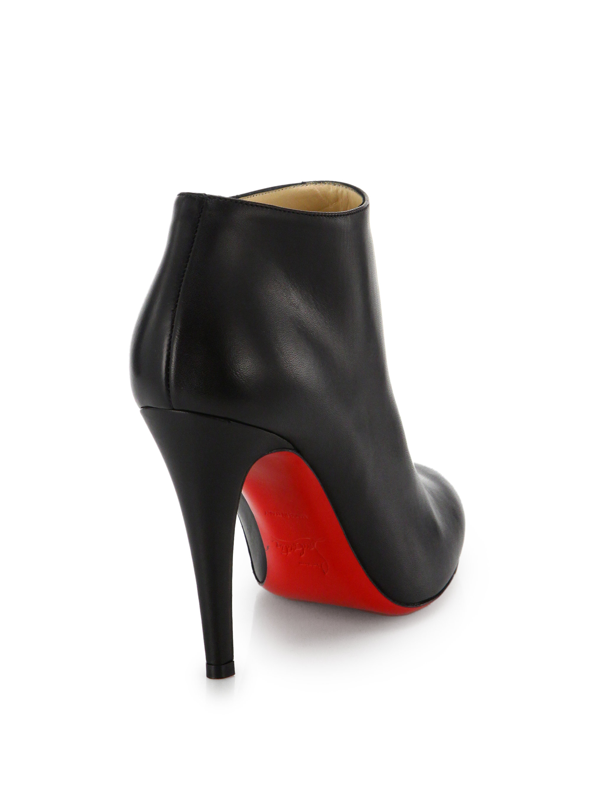 Christian louboutin Calf Leather Ankle Boots in Black | Lyst