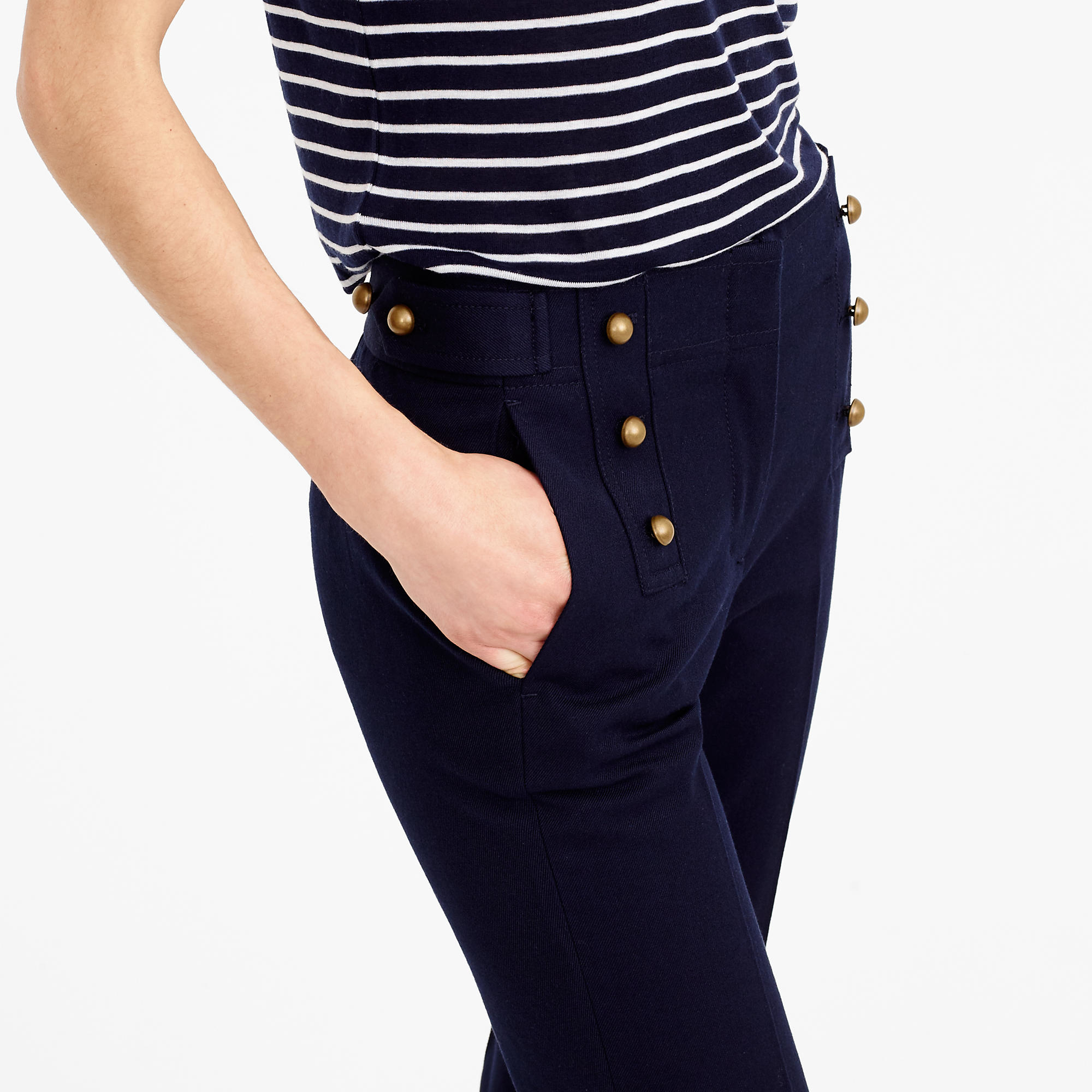 red sailor pants
