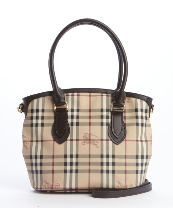 Burberry Leather Trimmed Nova Check Coated Canvas Convertible Top ...