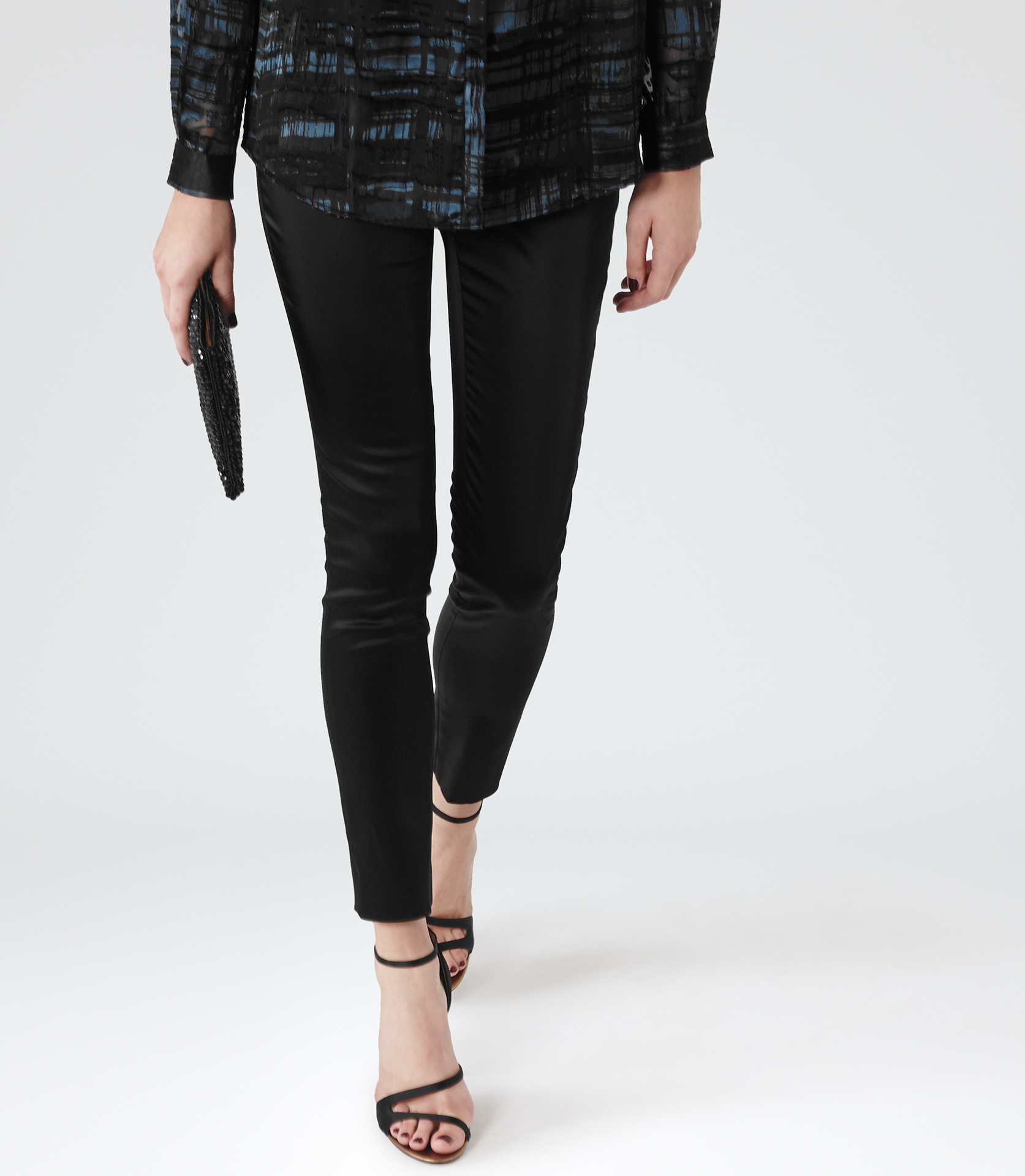 satin skinny trousers