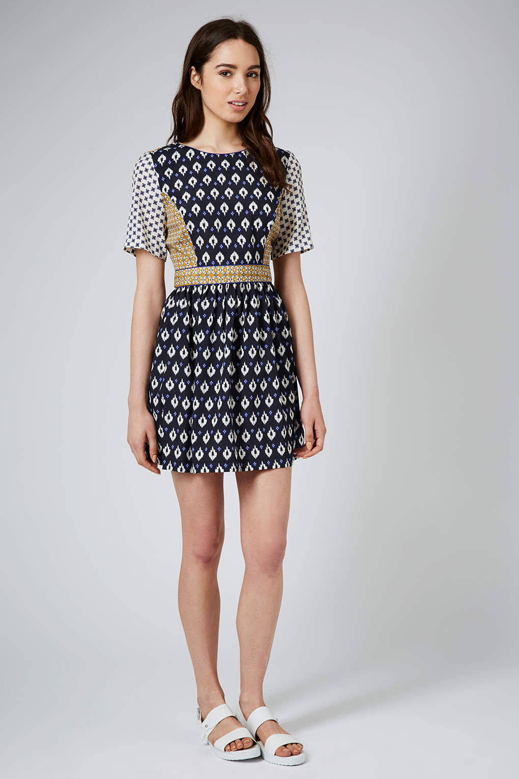 topshop tile print dress