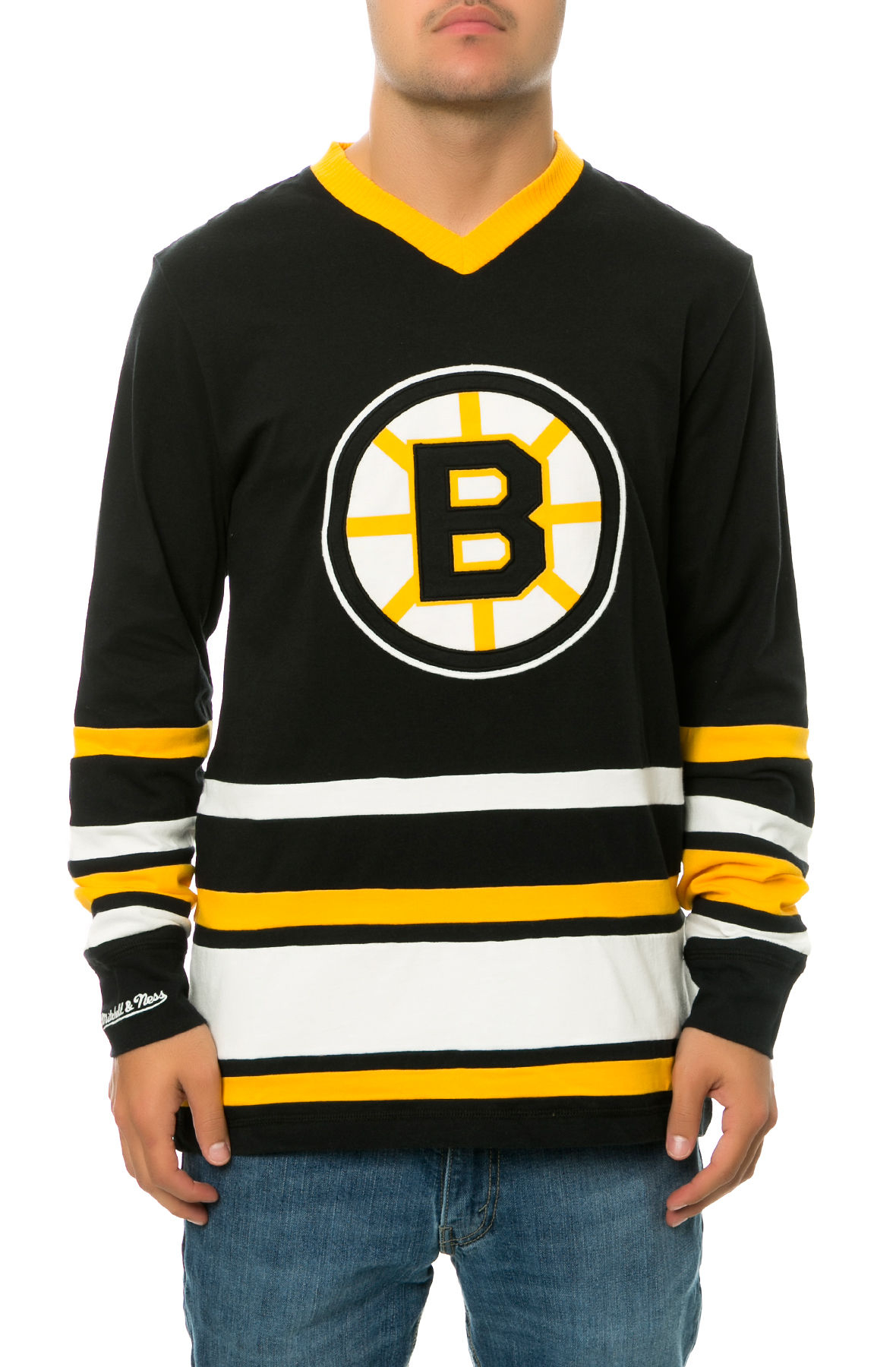 Lyst Mitchell & Ness The Boston Bruins Hockey Jersey in Black for Men