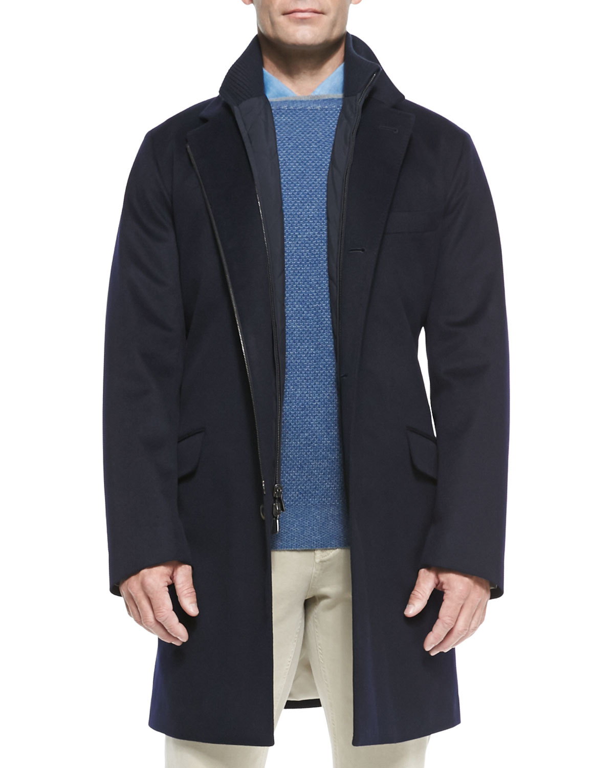 Loro Piana 3-In-1 Martingala Storm System Cashmere Coat in Black for