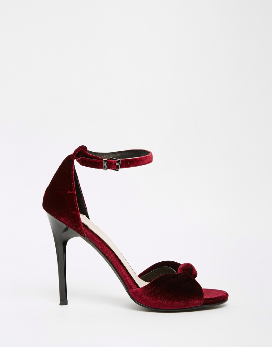 deep red heeled sandals