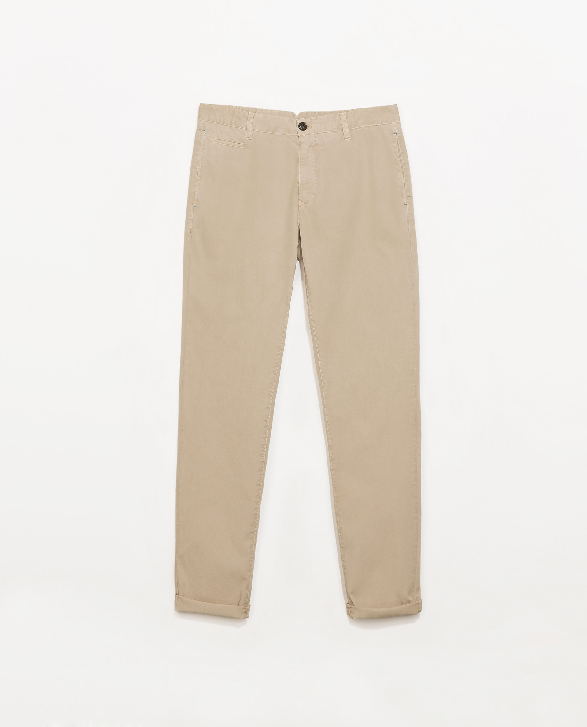 Zara Poplin Trousers in Beige for Men Lyst