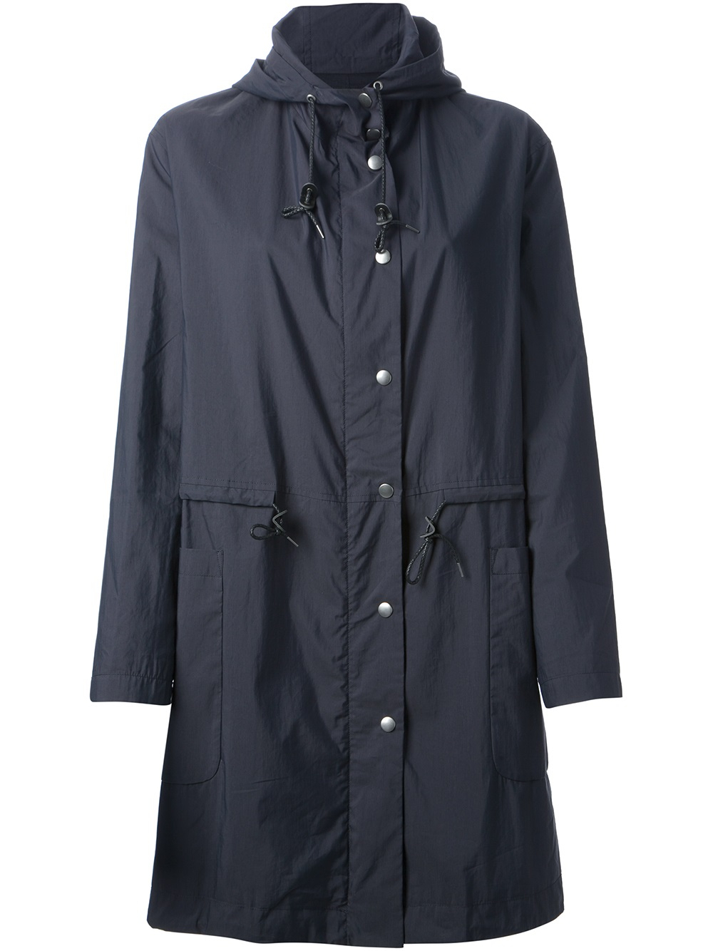 Lyst - Theory Hooded Trench Coat in Blue