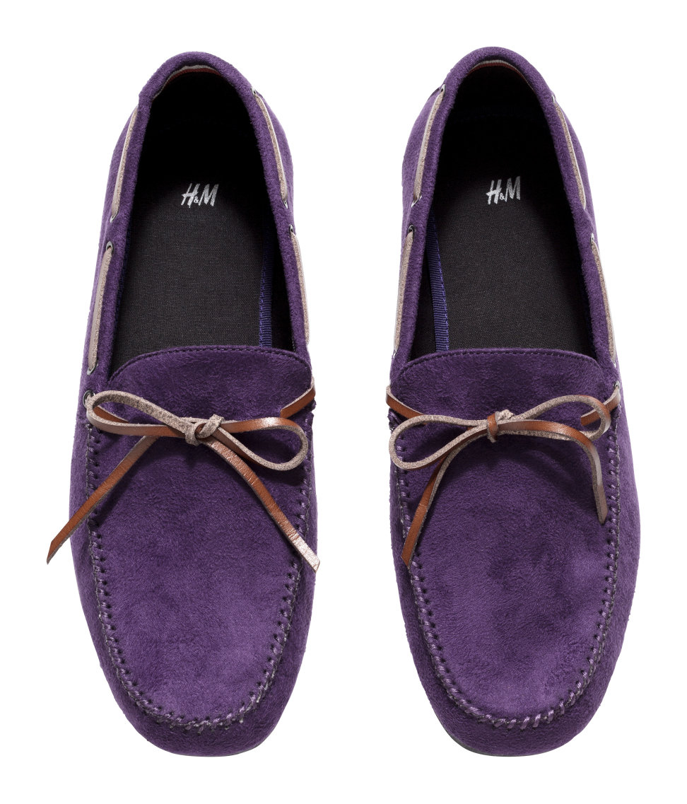 purple loafers with spikes mens