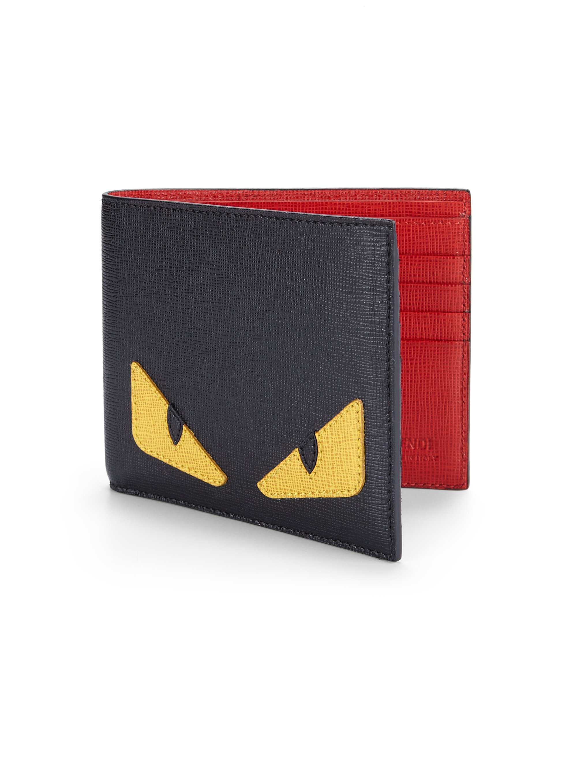 Fendi Simple Monster Wallet in Red for Men