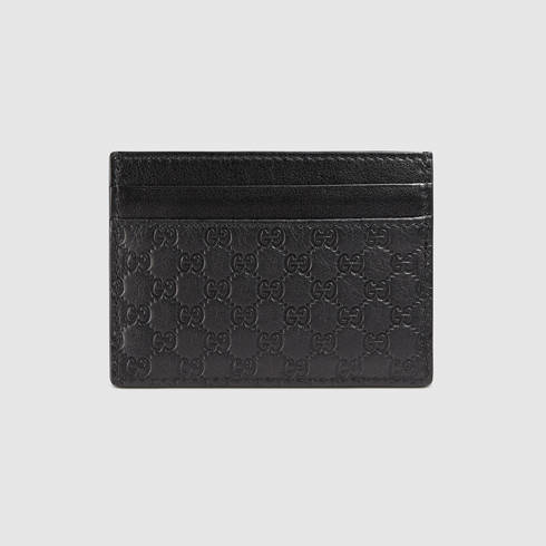gucci card case monogram microguccissima black