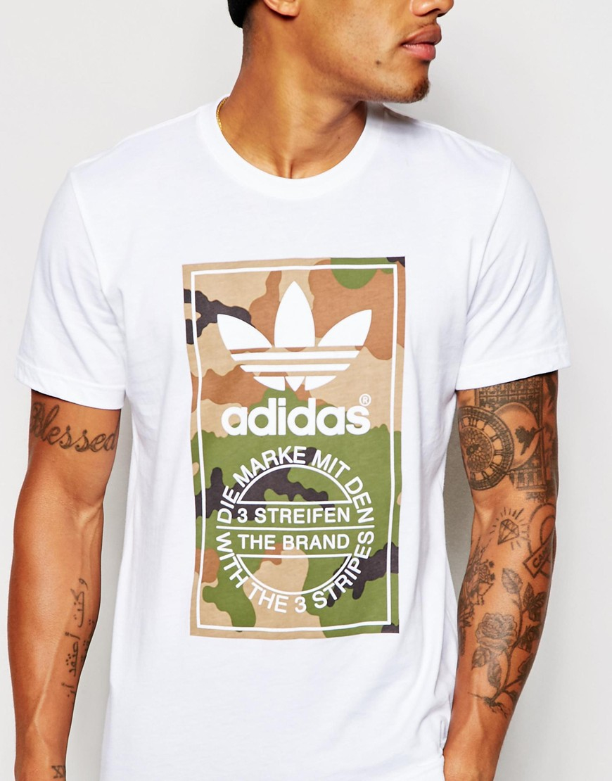 adidas white camo t shirt