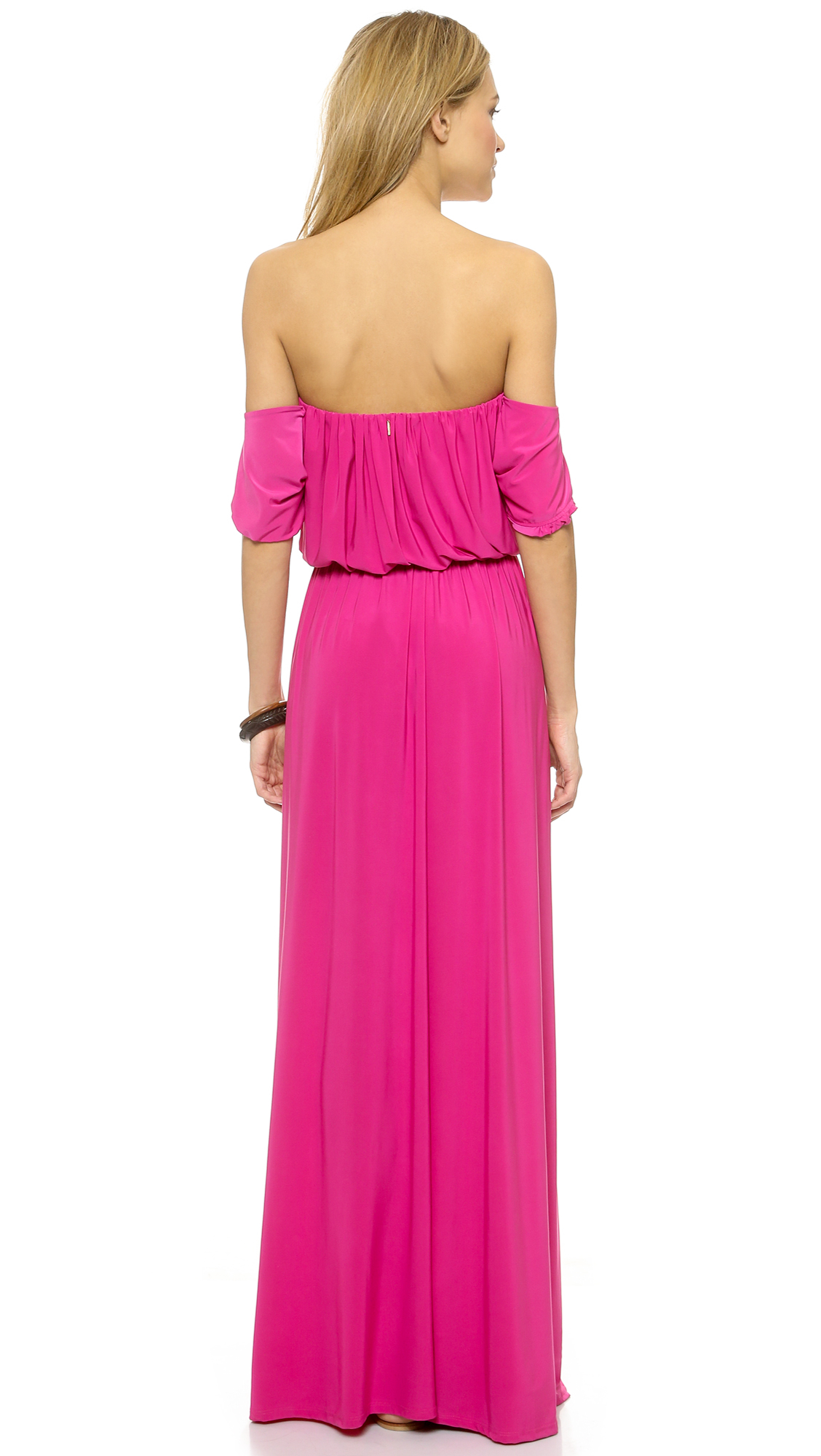 tbags los angeles fuschia strapless ruffle maxi dress fuschia pink product 1 952001170 normal