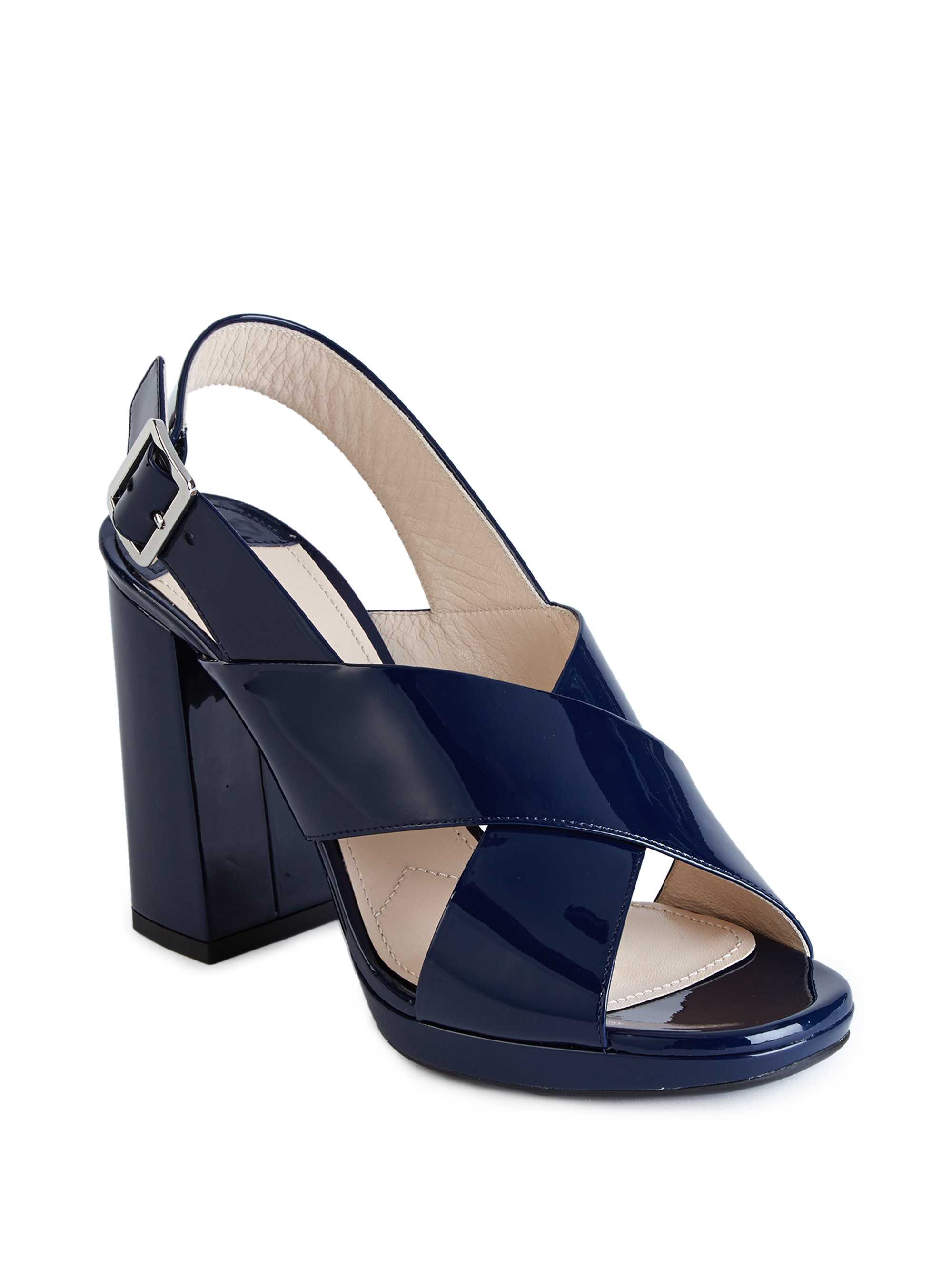 block leather heels