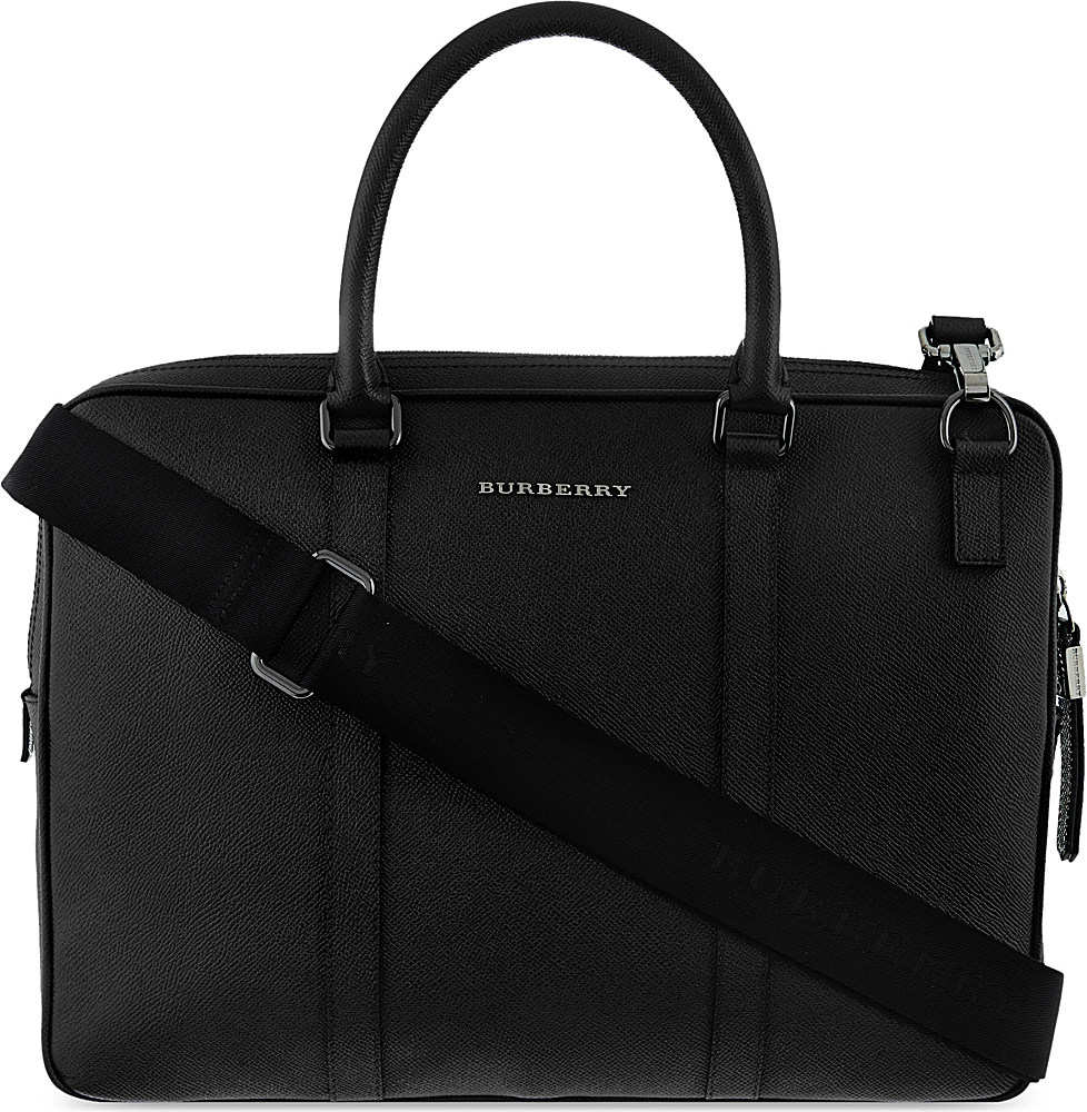 Burberry Newburg Leather Laptop Bag - For Women in Black | Lyst