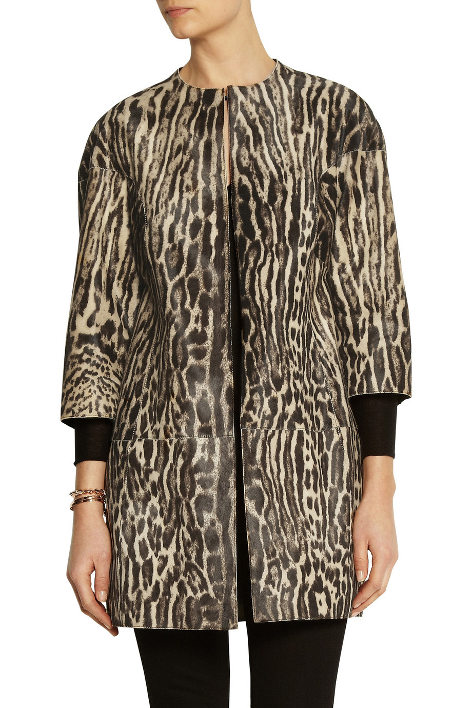 Valentino Leopard-Print Calf Hair Coat - Lyst