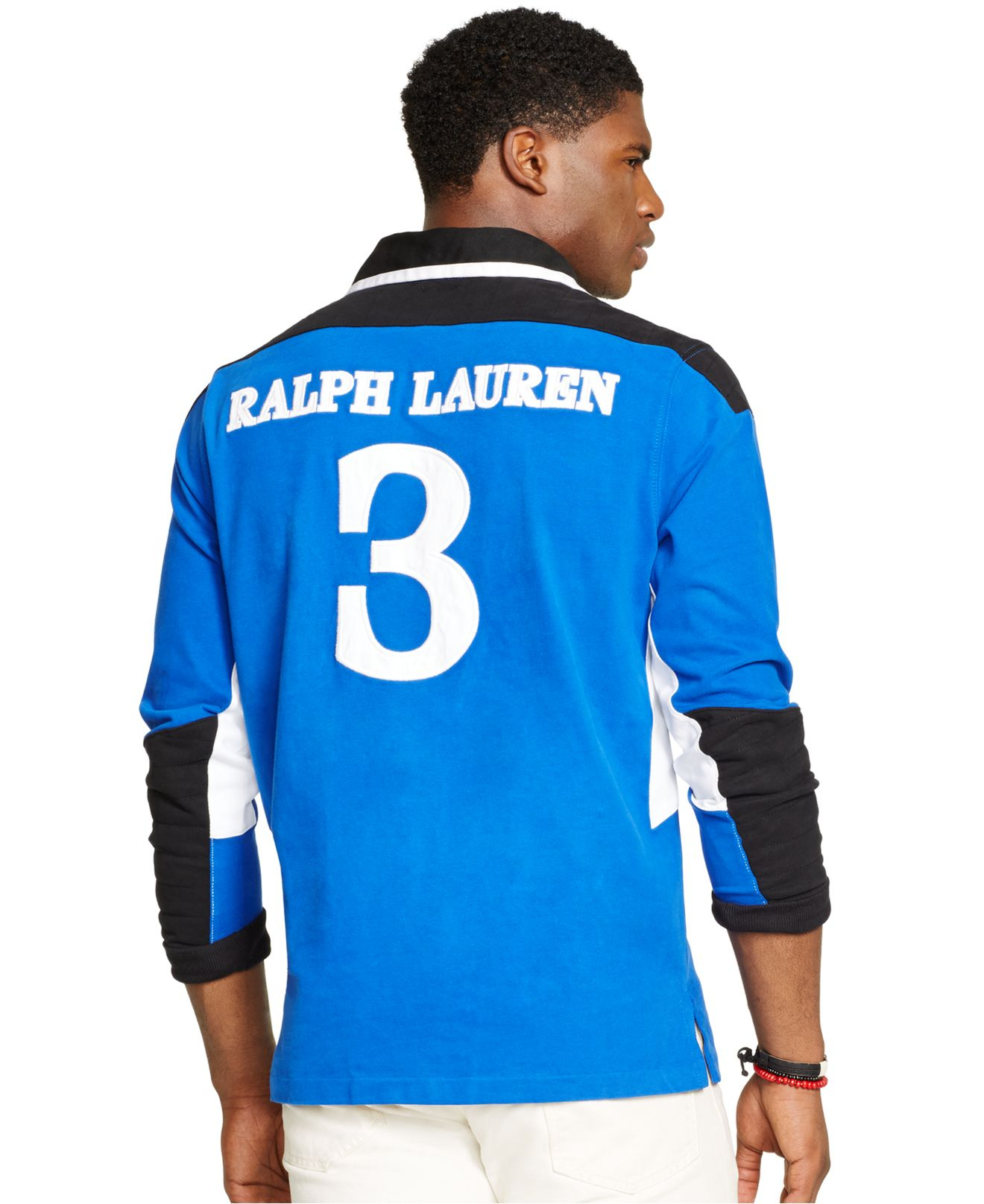 ralph lauren red and blue rugby shirt