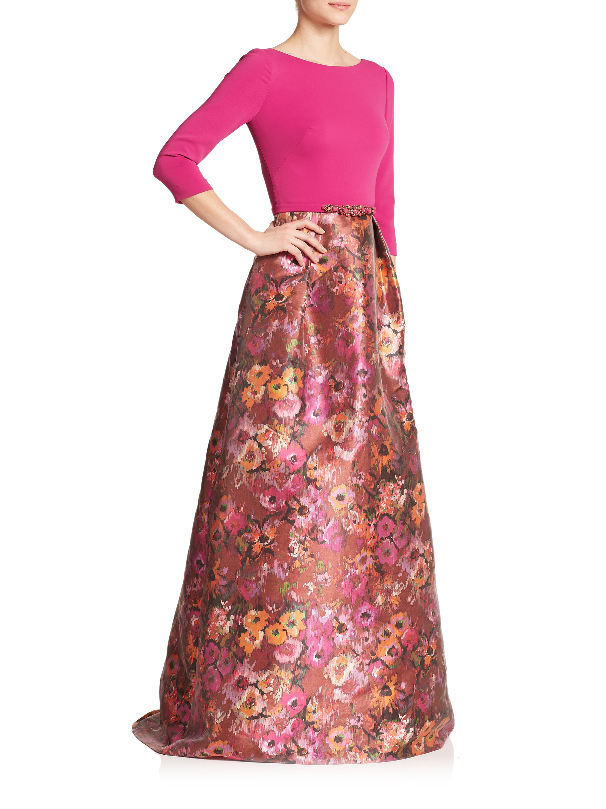 love by theia floral gown