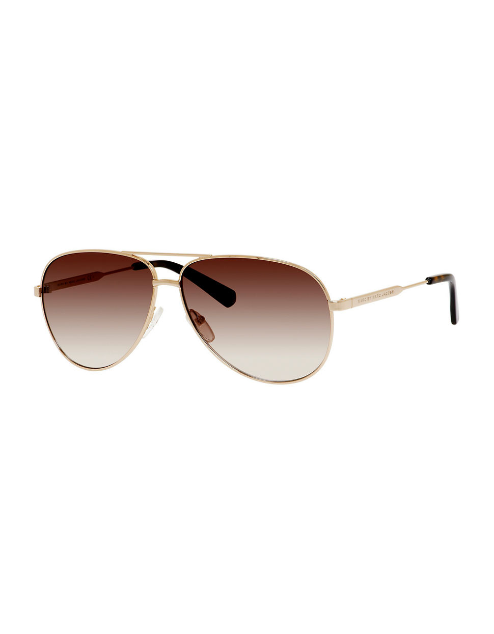 Marc by marc jacobs Classic Aviator Sunglasses in Gold for Men (Brown