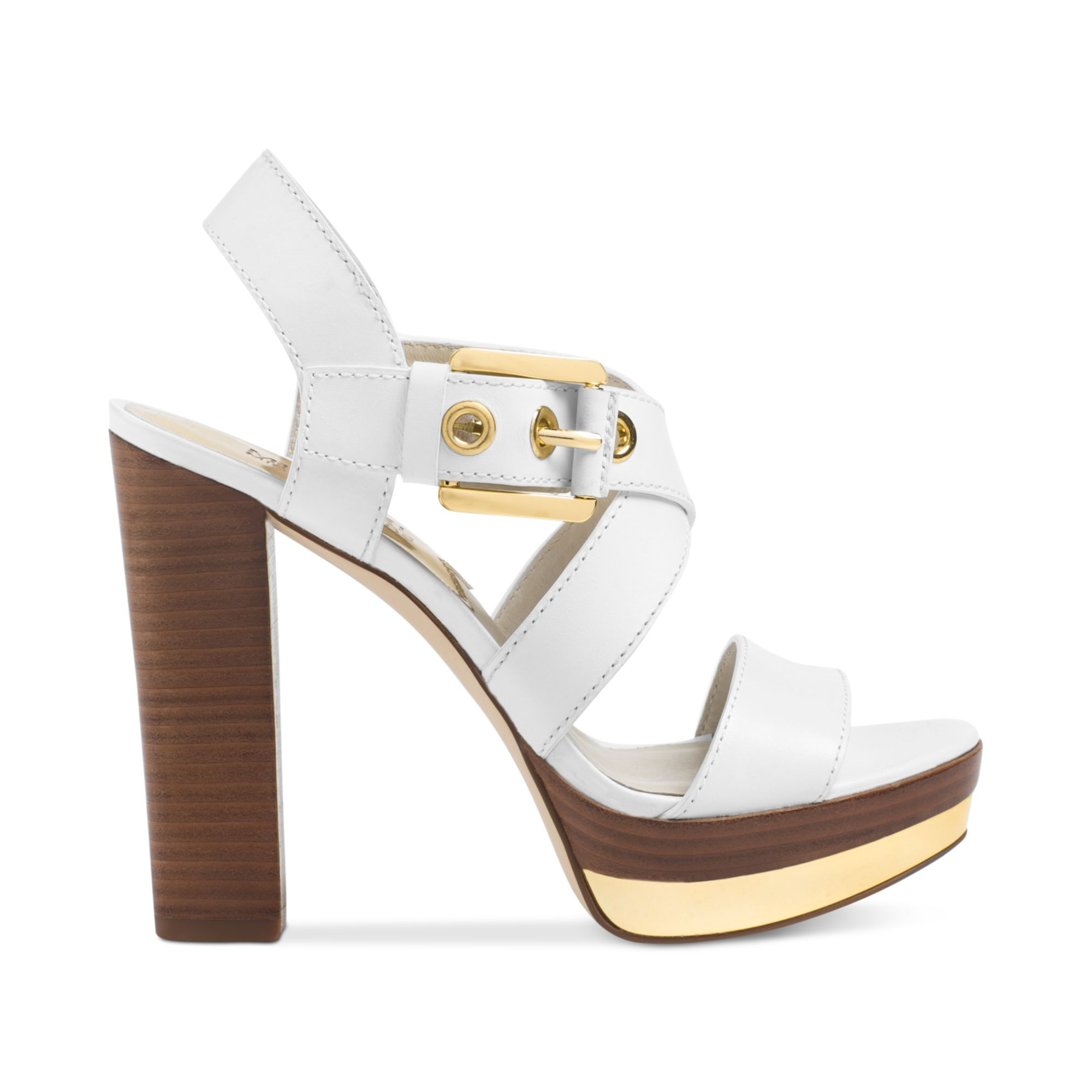 Michael Kors Michael Calder Platform Sandals in White - Lyst