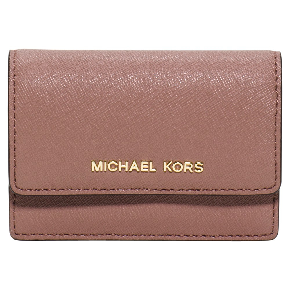 MICHAEL Michael Kors Daniela Leather Card Holder in Dusty Rose (Pink ...