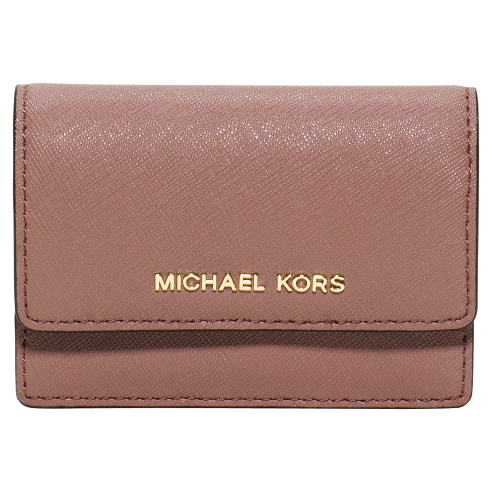 MICHAEL Michael Kors Daniela Leather Card Holder in Dusty Rose (Pink