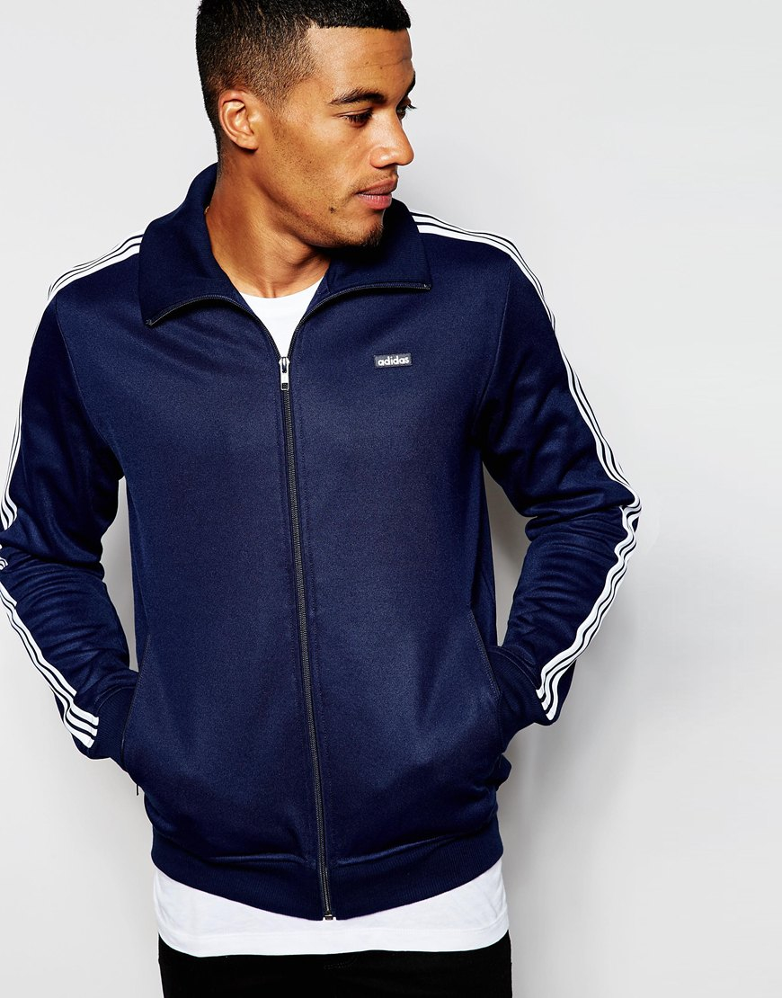 adidas beckenbauer jacket navy