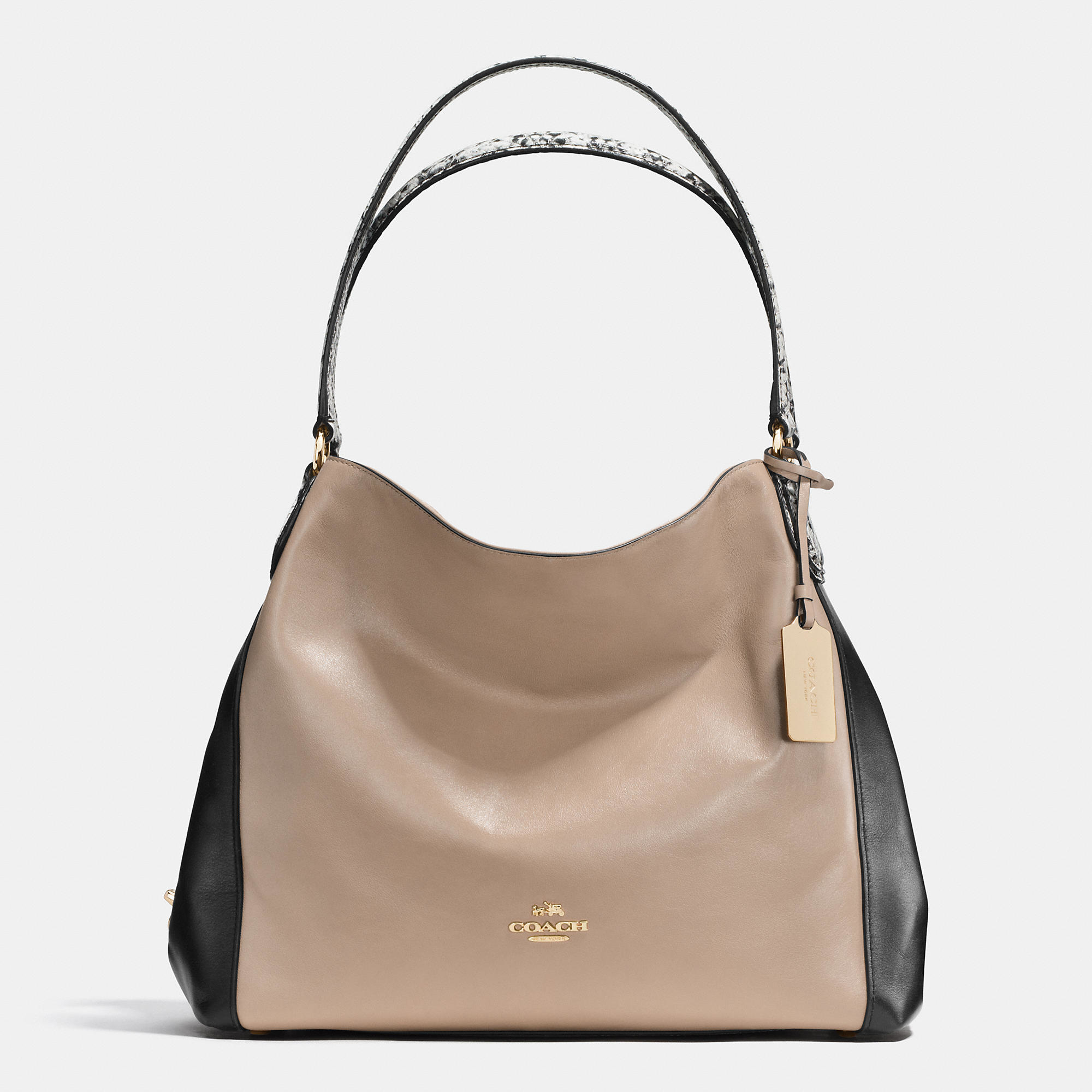 COACH Edie 31 Color-Blocked Shoulder Bag in Natural | Lyst