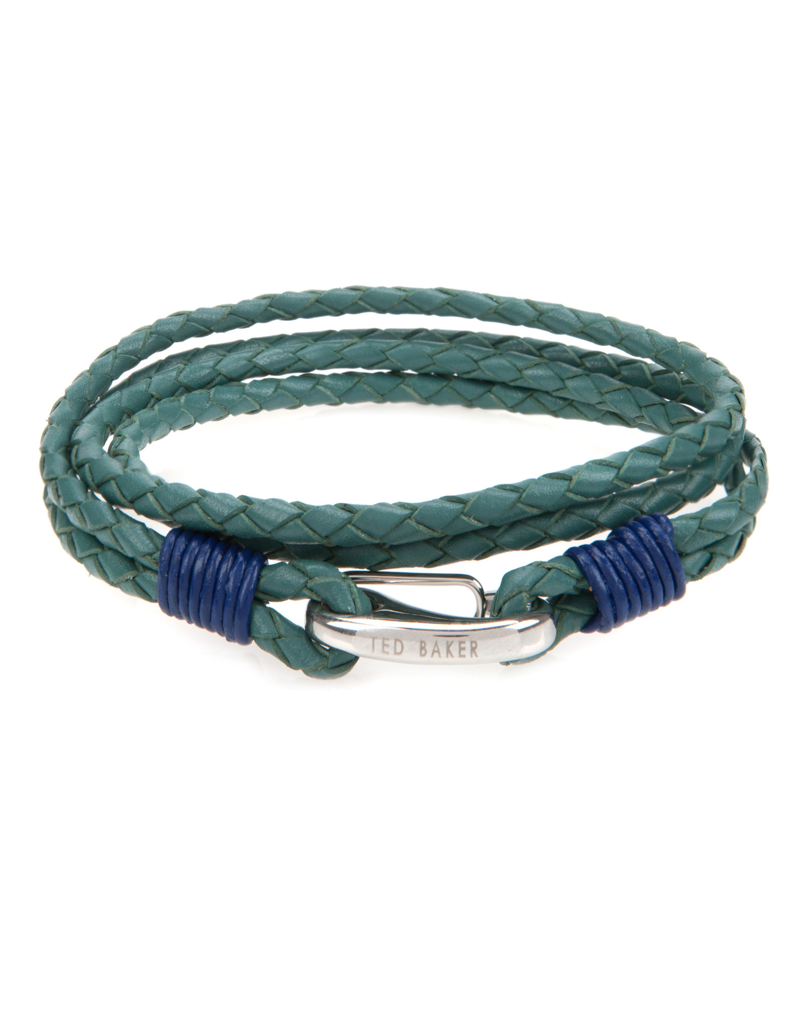 Ted Baker Plaited Leather Band Bracelet in Blue for Men | Lyst