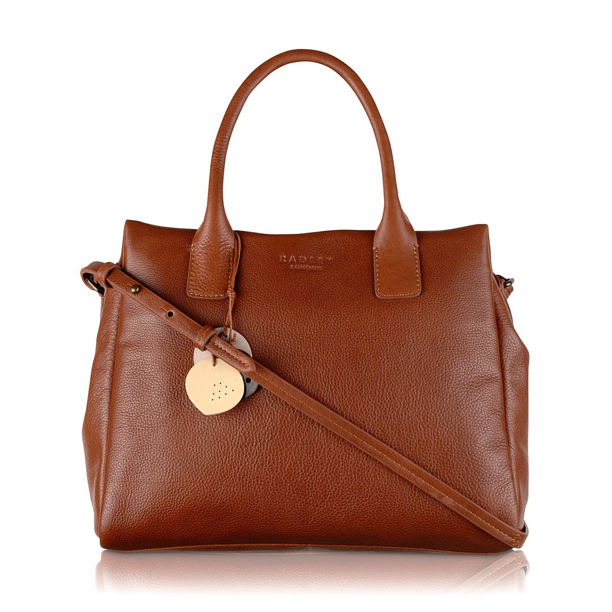 Radley Portland Medium Tan Leather Ztop Multiway Handbag in Brown (Tan ...